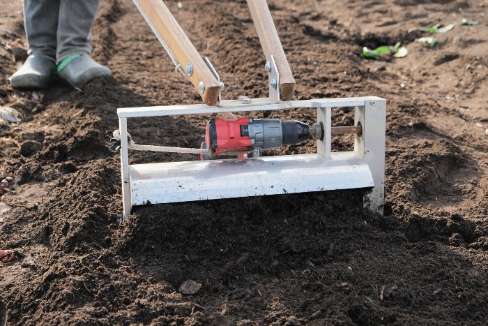 We recommend using a surface tillage tool such as a tilther to preserve soil structure. /Credit: Alex Chabot